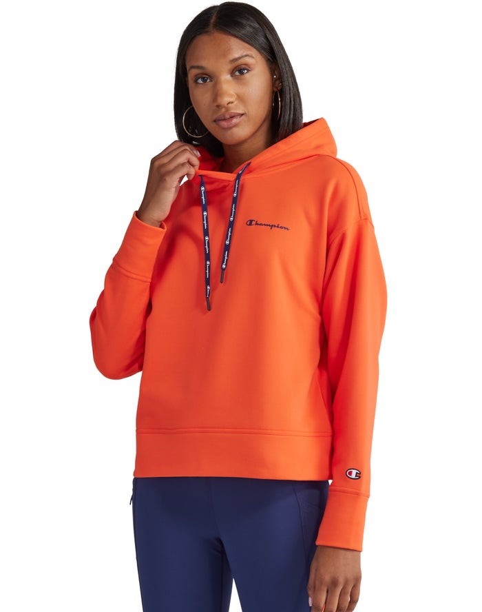 Champion Womens Hoodie NZ - Game Day Script Logo Orange ( 1940-REXQI )